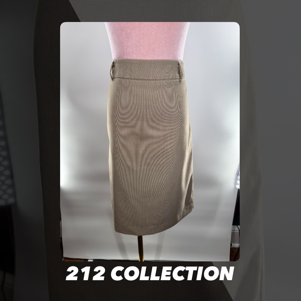 EUC Collection 212 Brown Micro Check Pencil Skirt